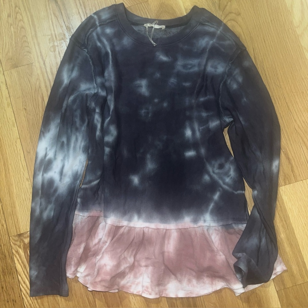 Altar'd State Women Blue gray pink Sweatshirt S tie dye